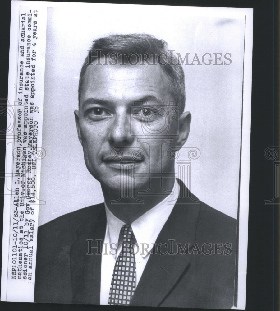 1965 Press Photo State Insurance Commissioner Allen