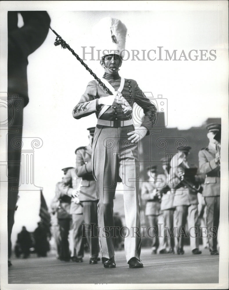 1936 Press Photo Drum Major Anderson Band Leader