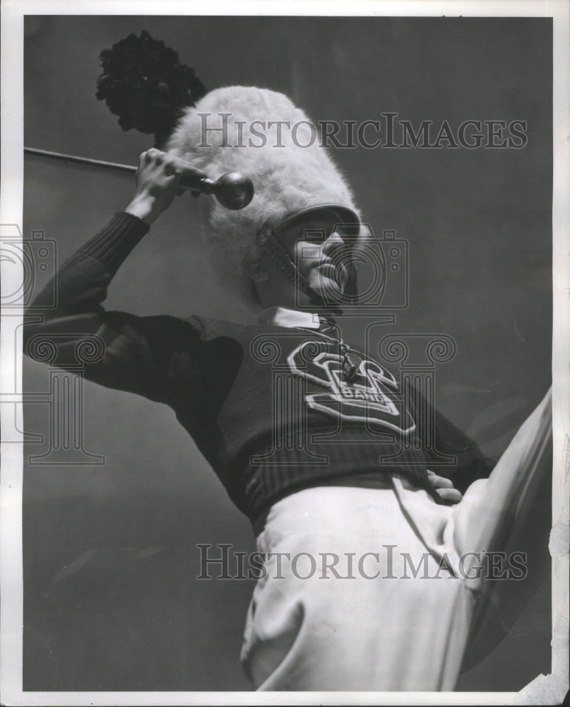 1938 Press Photo ROTC Field Day Drum Major.Bridge Stadi