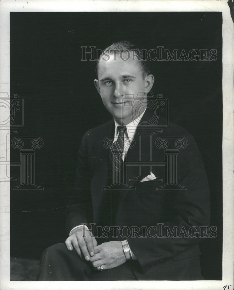 1935 Press Photo William Mischler News Radio Announcer