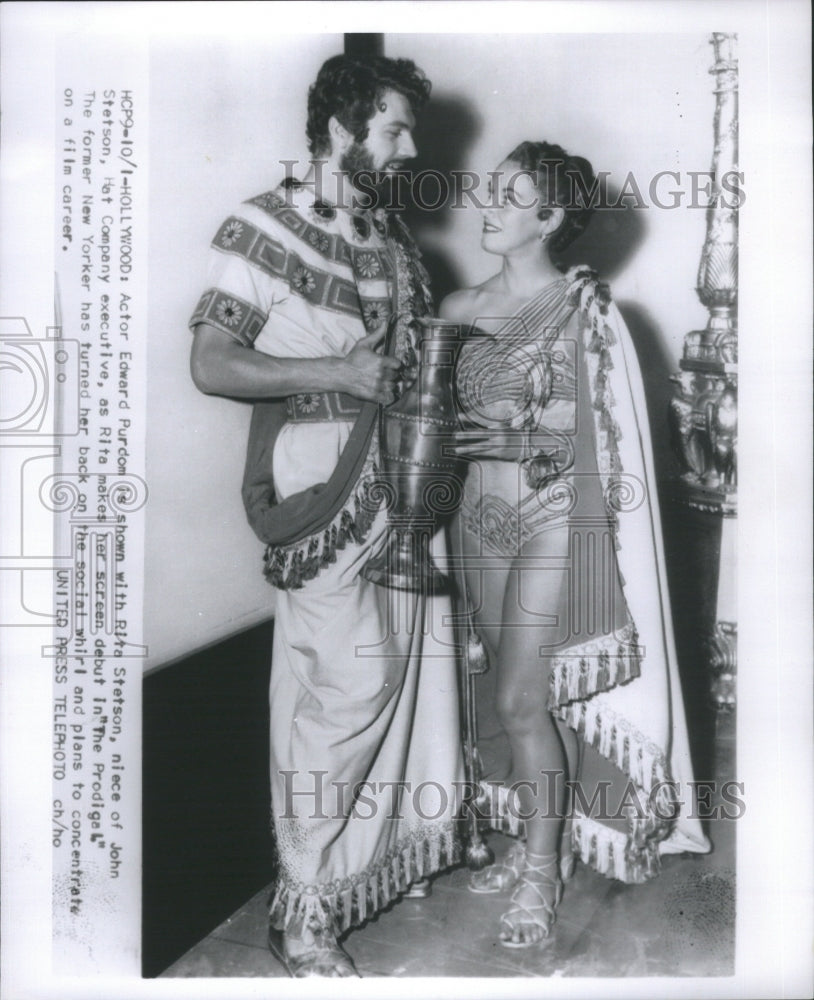 1954 Press Photo Edward Purdom Rita Stetson John Actor