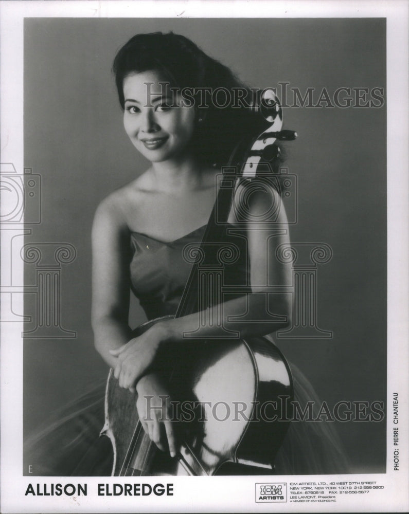 1955 Press Photo Allison Eldredge Cello