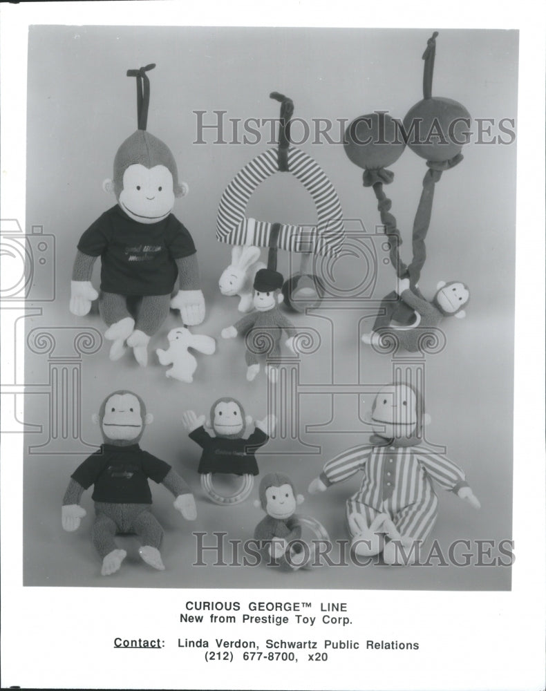 1999 Press Photo Curious George Plush Toy Line