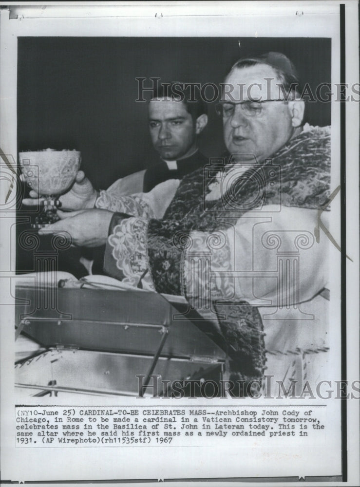 1967 Press Photo Archbishop John Cody Chicago Vatican