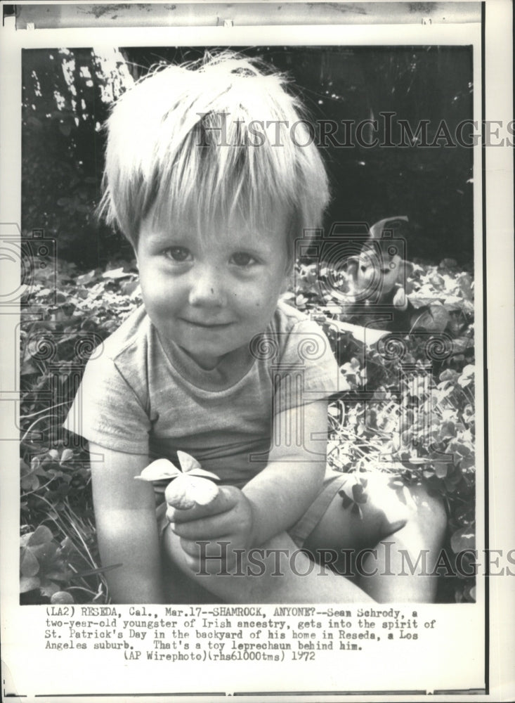 1972 Press Photo Sean Schrody Youngster Reseda Patrick