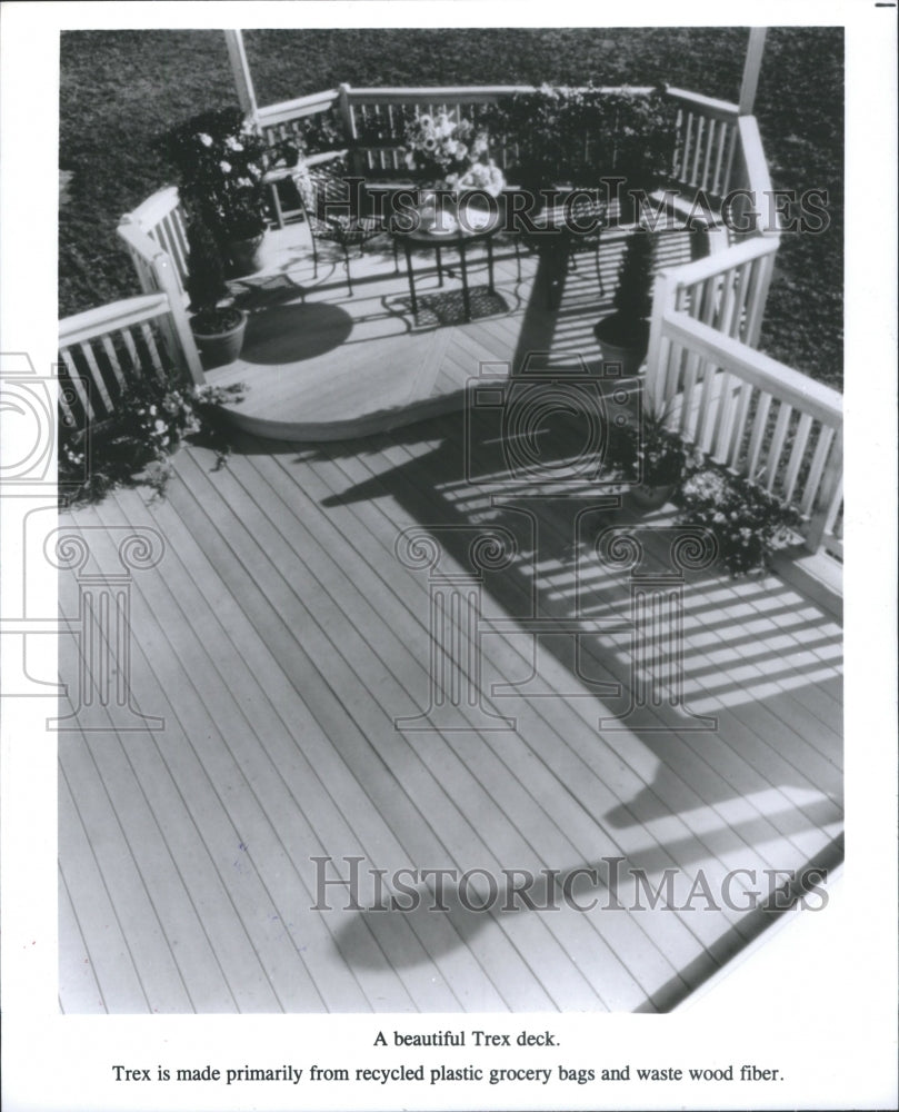 1996 Press Photo Trex Deck Recycled Materials