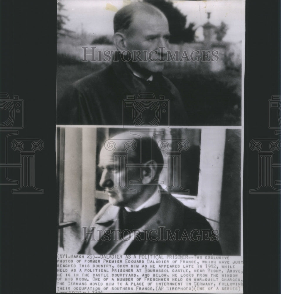 1944 Press Photo Premier Edouard Daladier France