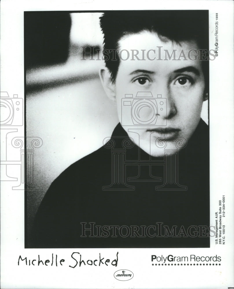 1988 Press Photo Entertainer Michelle Shocked Closeup