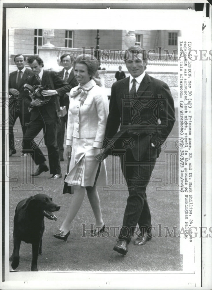 1973 Press Photo Princess Anne Mark Phillips Buckingha