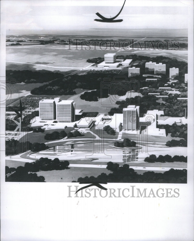 1967 Press Photo Proposed Medical School Pontiac