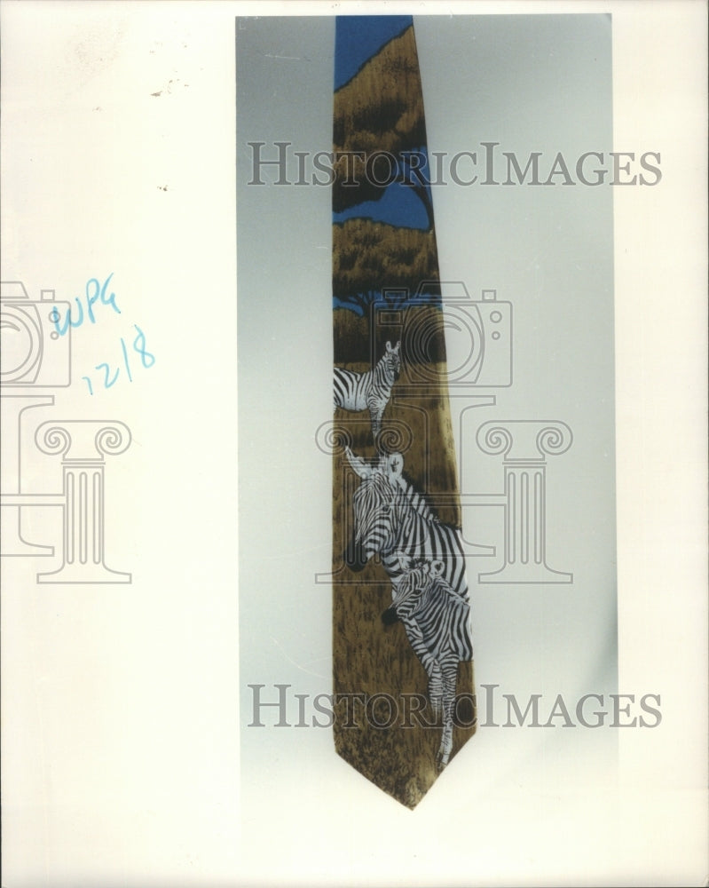 1992 Press Photo Mens Fashion Tie Zebras