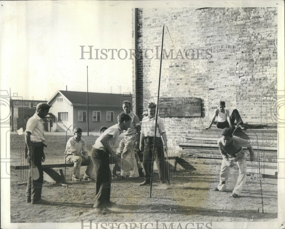 1936 Press Photo Kids Tennis WPA Stockyards Dist