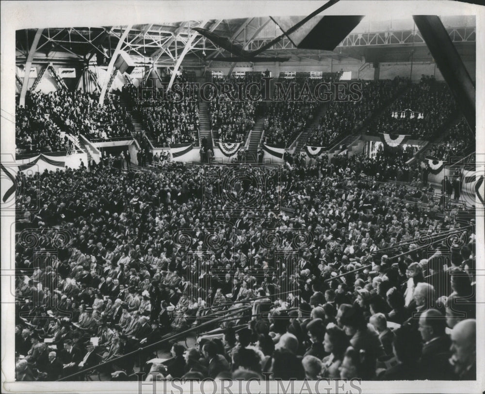 1946 Press Photo Detroit Lutheran Rally Coliseum