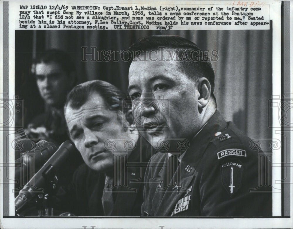 1969 Press Photo Capt Earnest Medina US Army