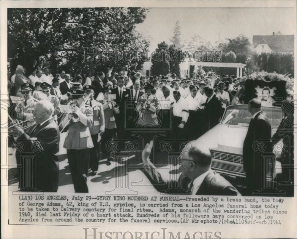 1964 Press Photo George Adams Gypsy Tribe King Funeral