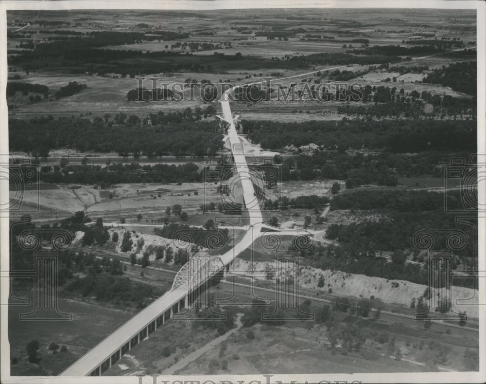 1937 Press Photo Aerial One Mile View Route 54 Chicago