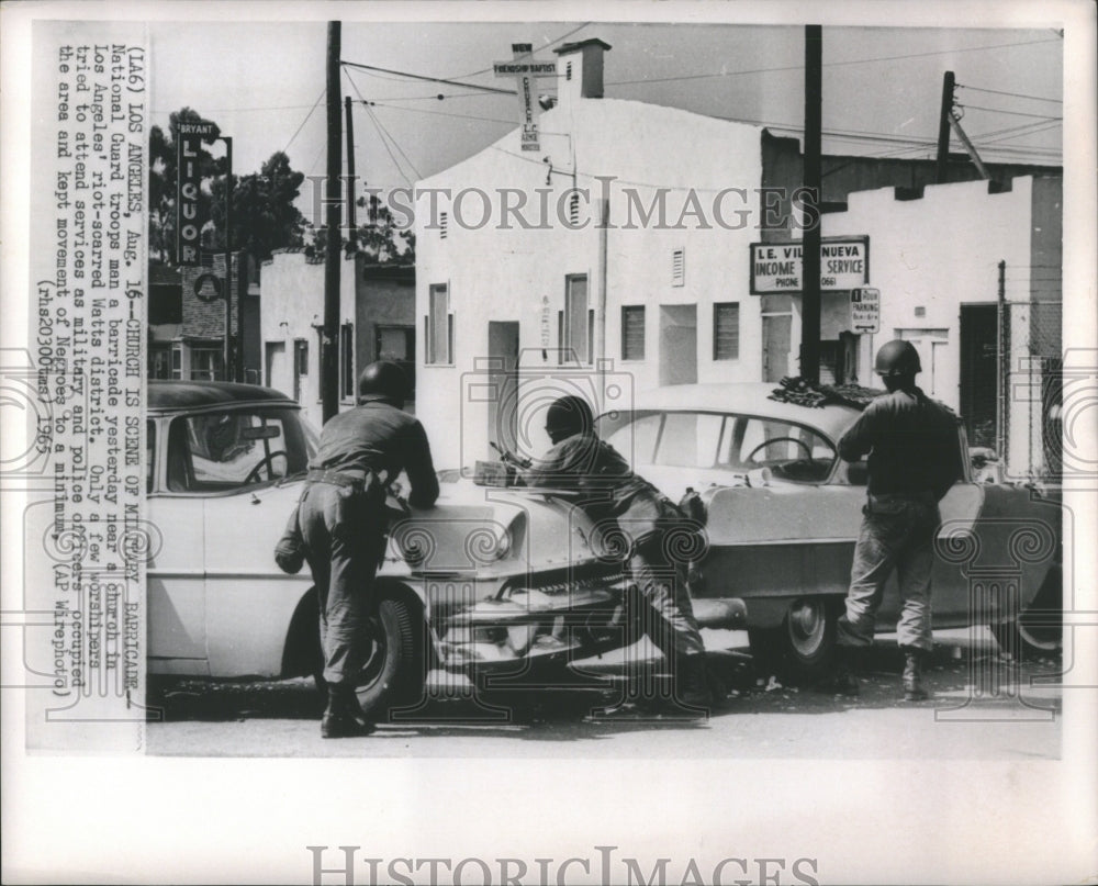 Press Photo Church Military Barricade National Guard tr