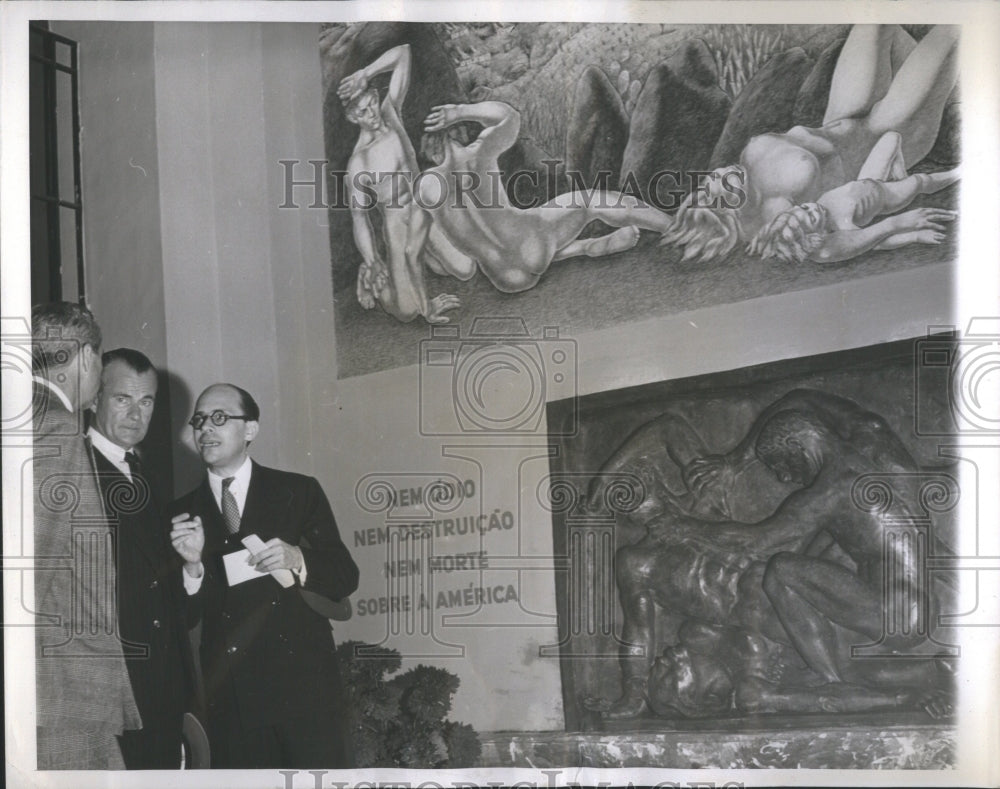 1942 Press Photo Biddle Mural