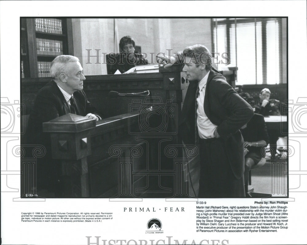 1996 Press Photo Richard Gere Laura Linney Primal Fear