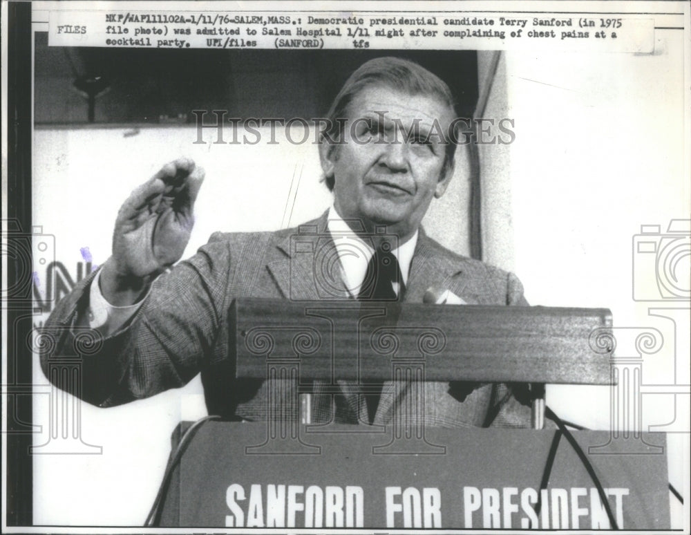 1976 Press Photo Terry Sanford