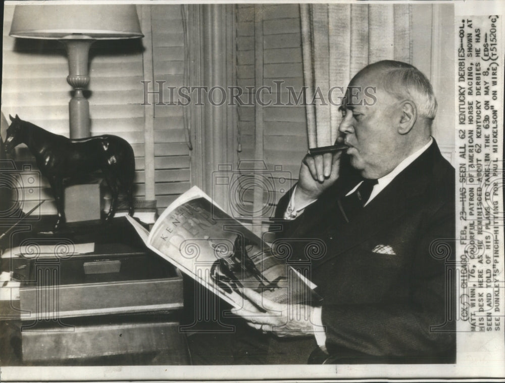 1937 Press Photo American Horse Racing Colmatt Winn 76