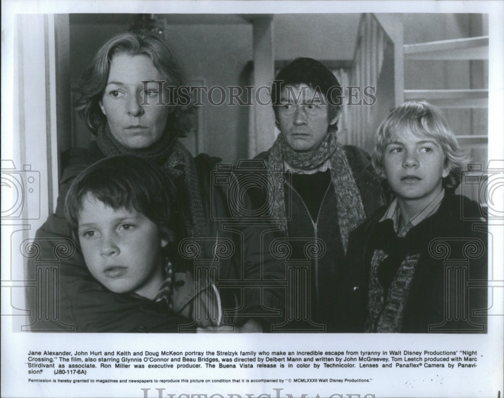 1982 Press Photo Jane Alexander John Hurt Night Crossin