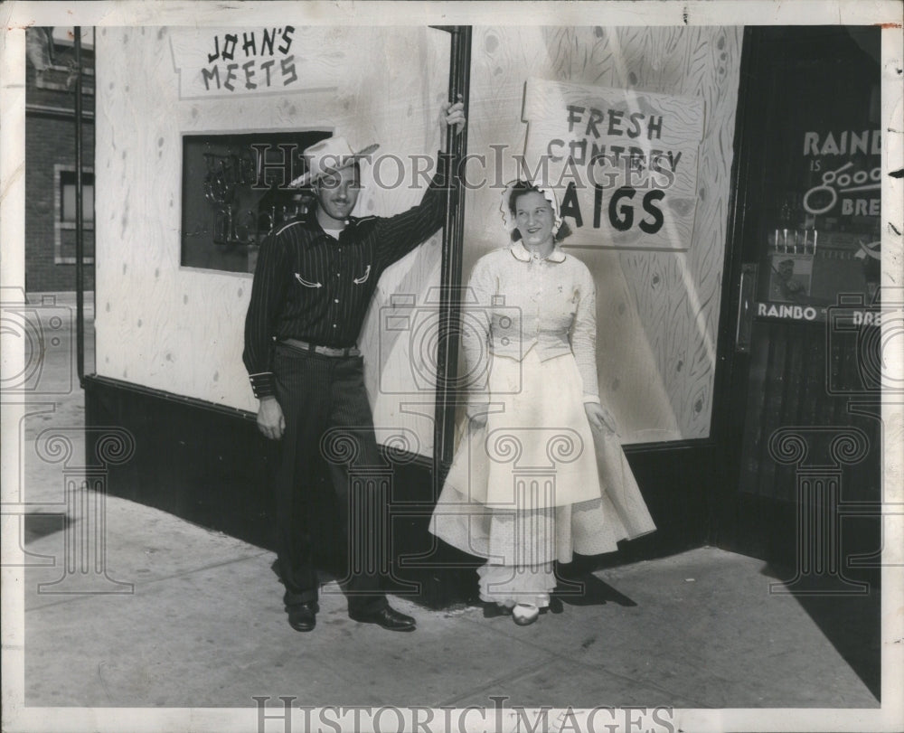 1948 Press Photo John Mary Bokker Food Store Villa Park - Historic Images