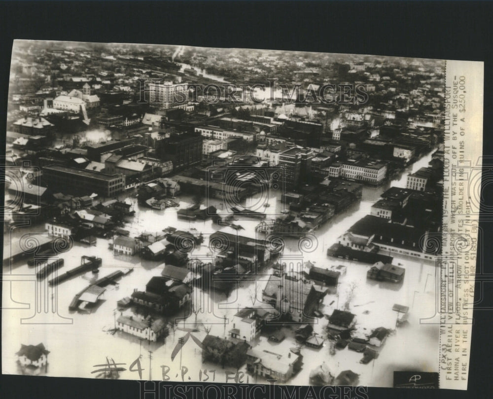 1936 Press Photo Susquehanna River Flood Williamsport