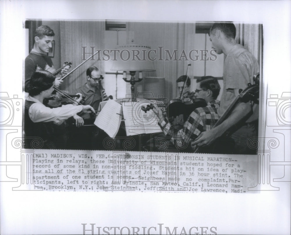 1957 Press Photo University Wisconsin Fiddle Students