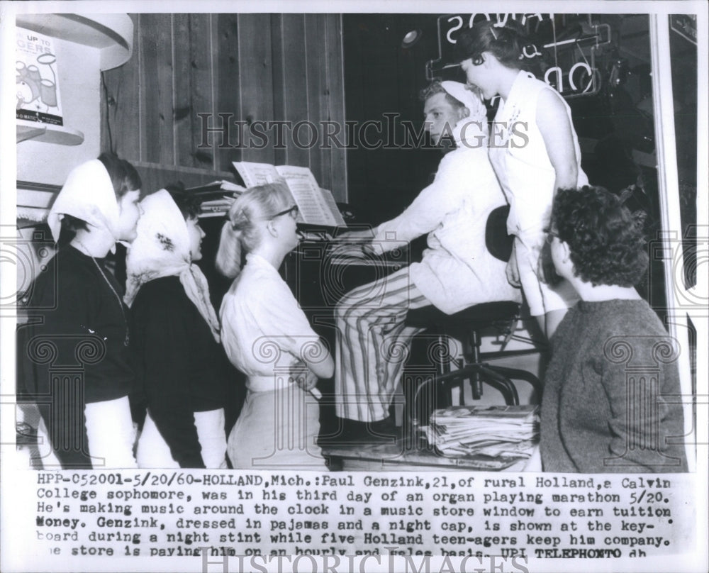 1960 Press Photo Paul Genzink Calvin College Organ