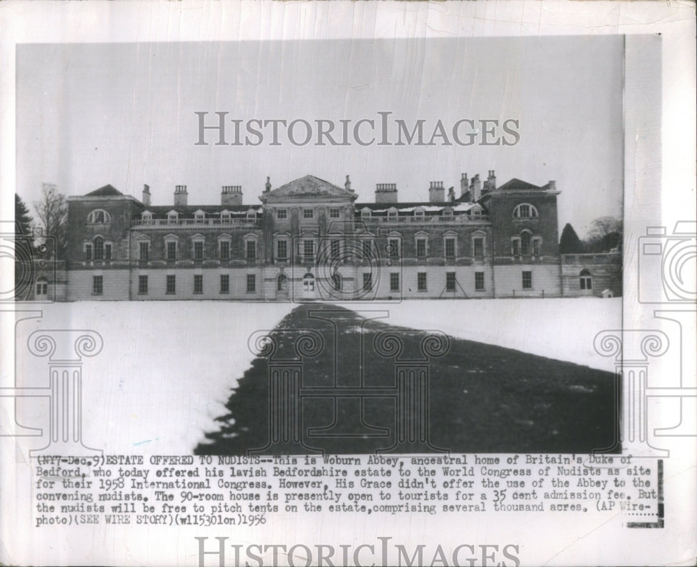 1956 Press Photo World Congress Bedfordshire Estate