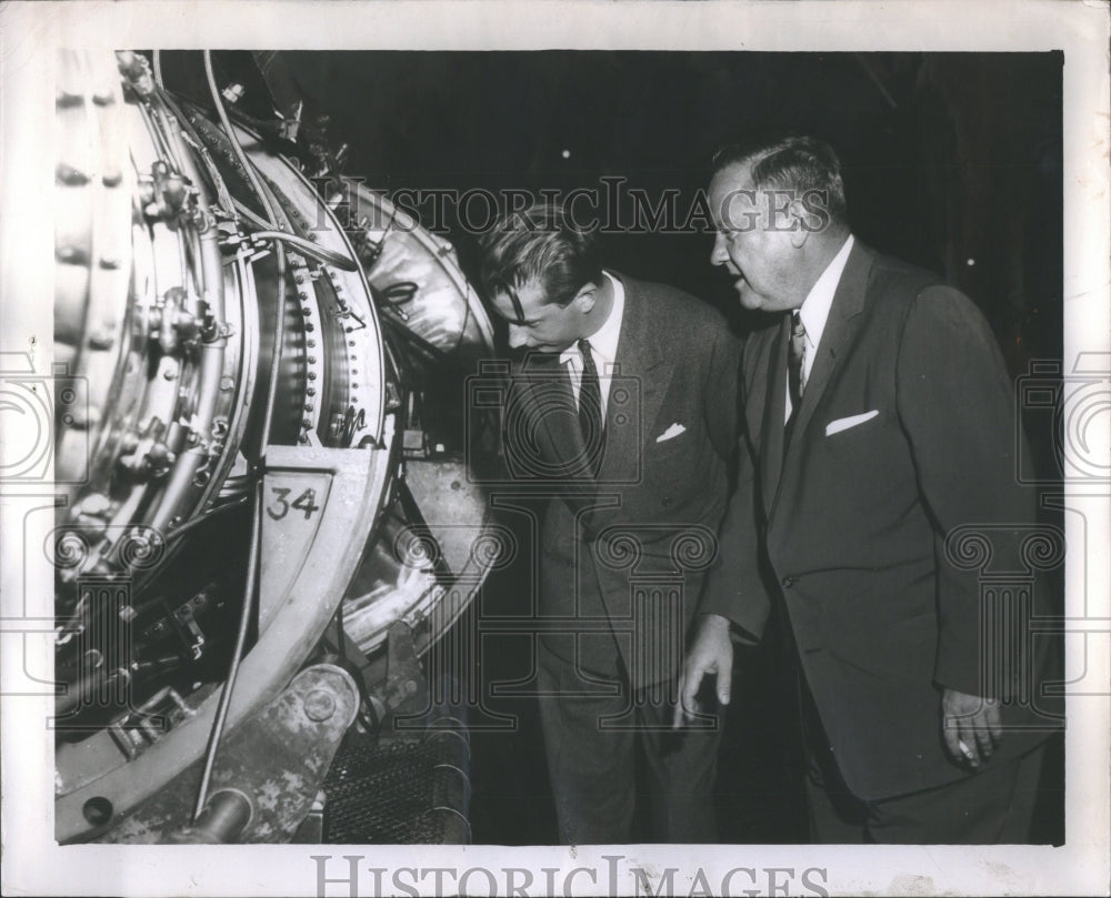 1955 Press Photo Prince Albert Belgium Turbojet Factory