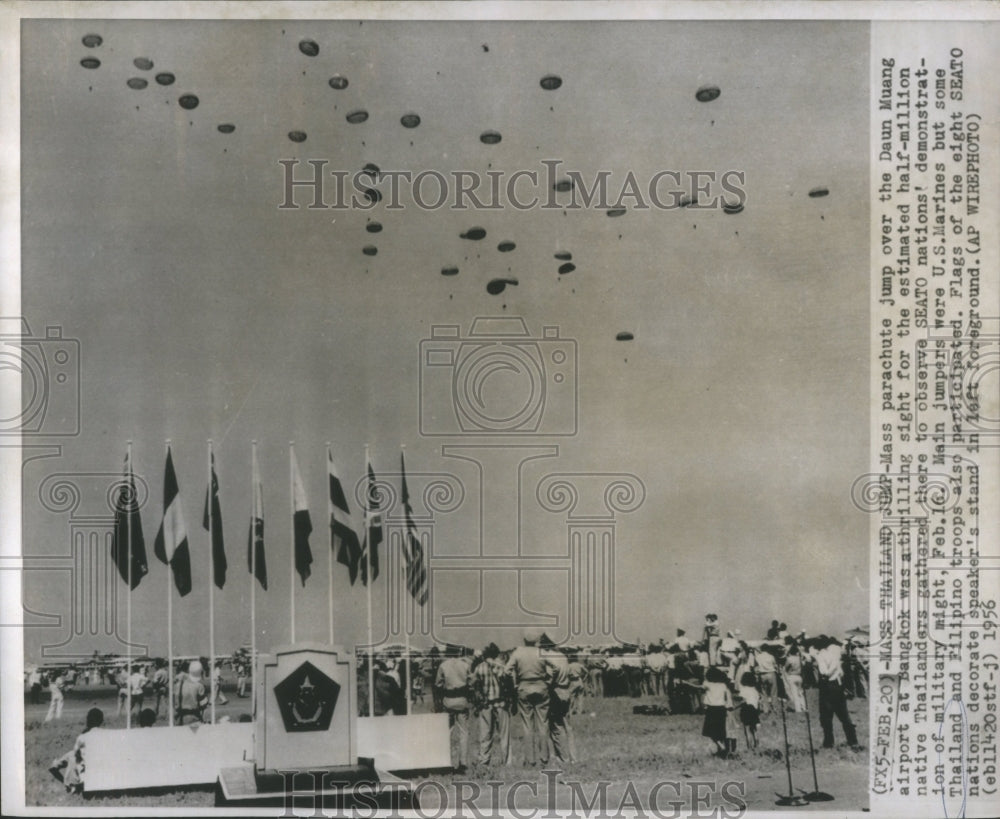 1956 Press Photo Airshow Seato Field Bangkok Thailand