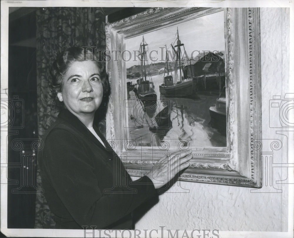 1950 Press Photo Eva Doty Workcesster Detroit Arist Soc