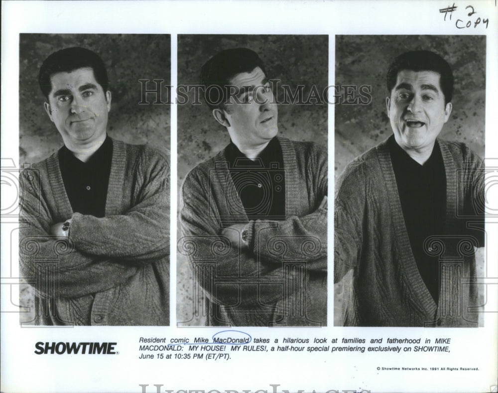 2001 Press Photo Mike Macdonald Comedian Showtime