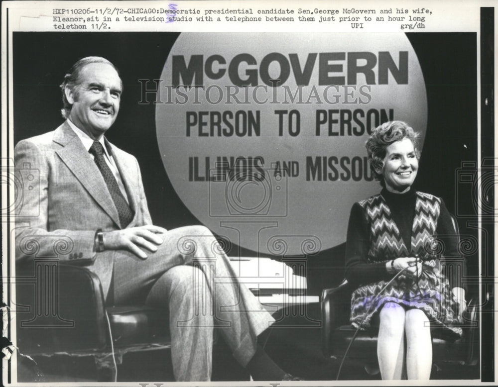 1972 Press Photo Pres Candidate George McGovern Wife