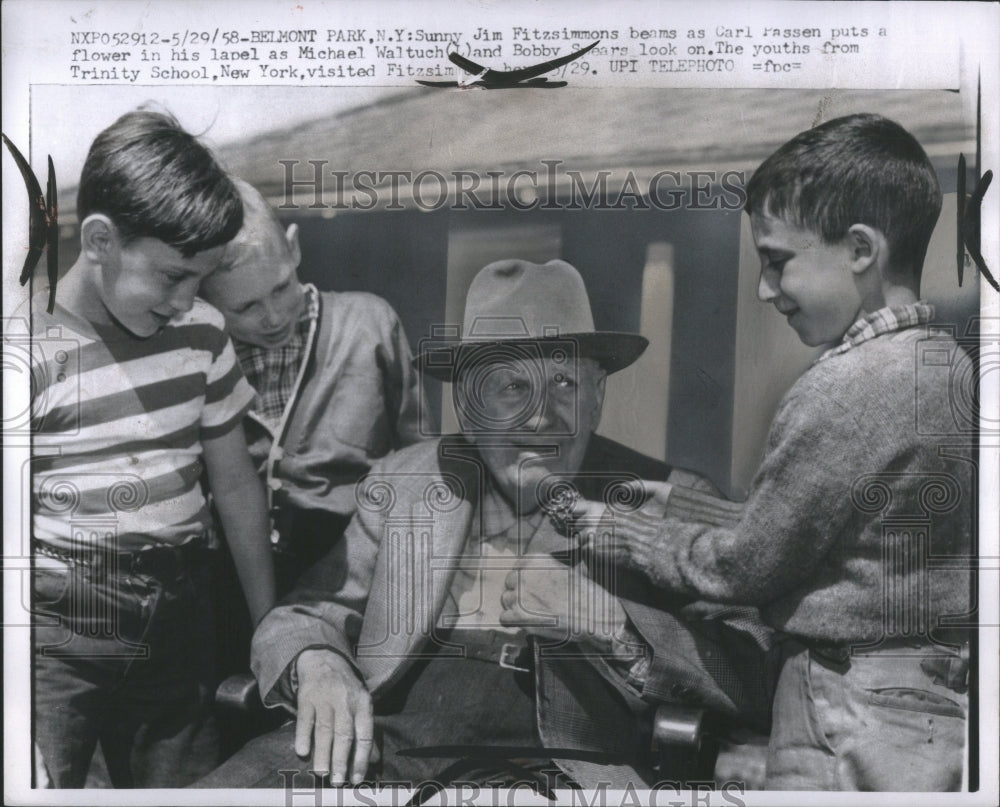 1958 Press Photo Sunny Jim Carl Flower Michael Bobby