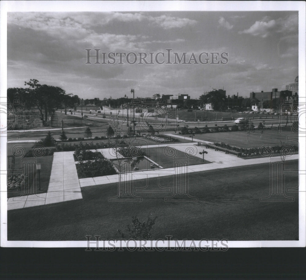 1962 Press Photo Rose Garden at FTO Building