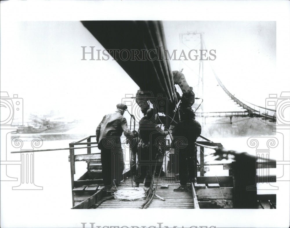 Press Photo Detroit&#39;s Ambassador Bridge Construction