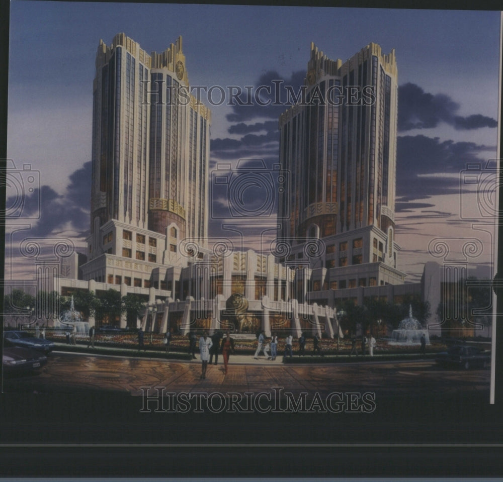 Press Photo Artist Rendering Of MGM Grand Hotel Casino