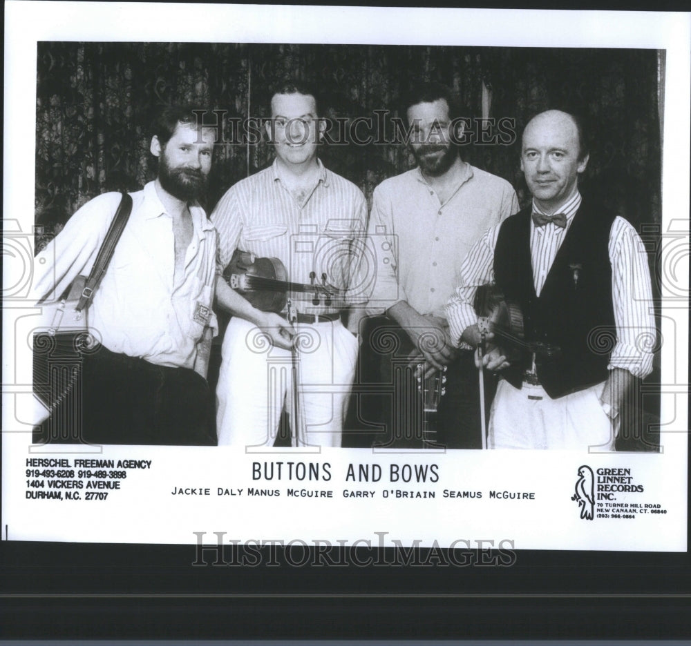 1989 Press Photo Buttons And Bows Irish Musical Band