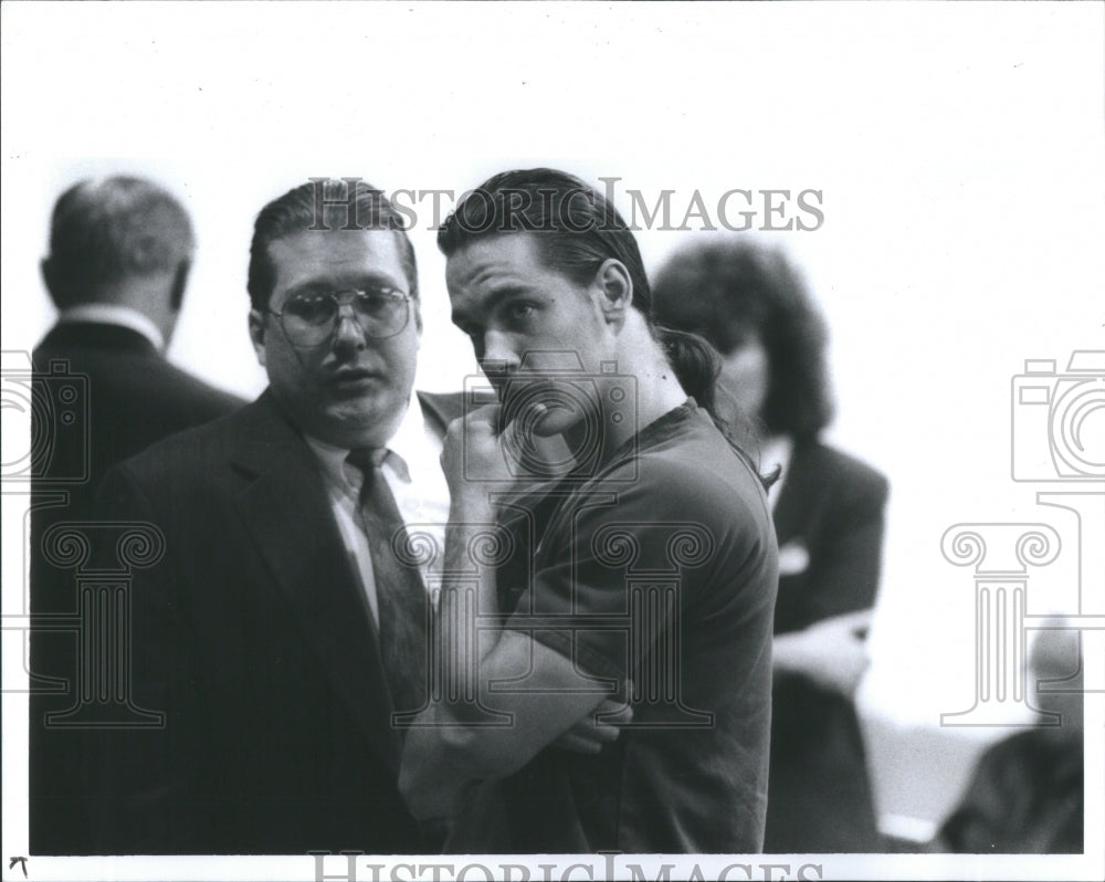 1992 Press Photo Kidnapper Andrew Trombley &amp; Lawyer