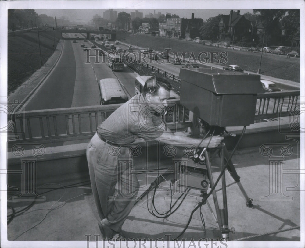 1955 Press Photo Traffic electronic control Detroit