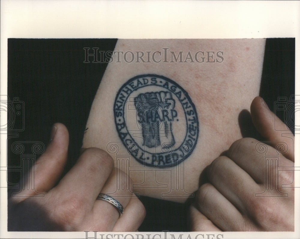 1992 Press Photo Skinhead Member Dave Pam Alexander UK