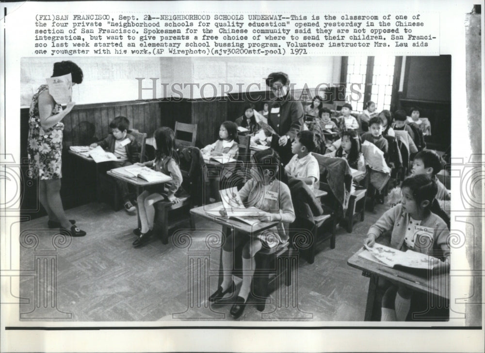 1971 Press Photo Neighborhood School San Francisco