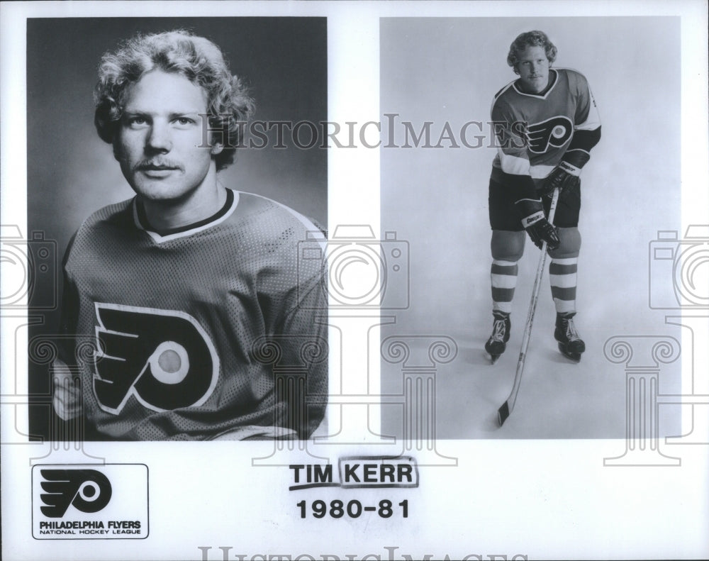 1980 Press Photo Tim Kerr Philadelphia Flyers Hockey