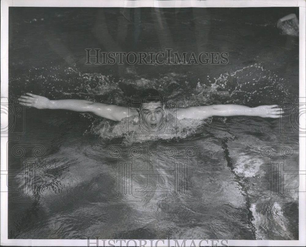 1962 Press Photo Jack Kiefer New Trier Swimming