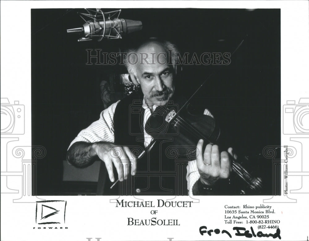 1993 Press Photo Micheal Doucet Beau Soleil Musucian