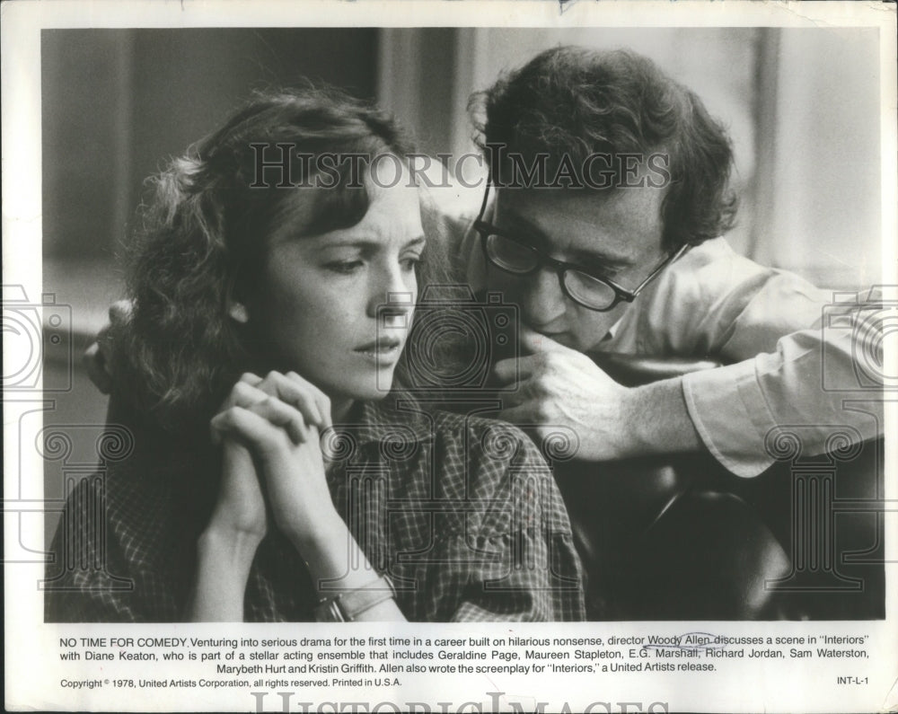 1978 Press Photo Woody Allen Diane Keaton Comedy Seriou