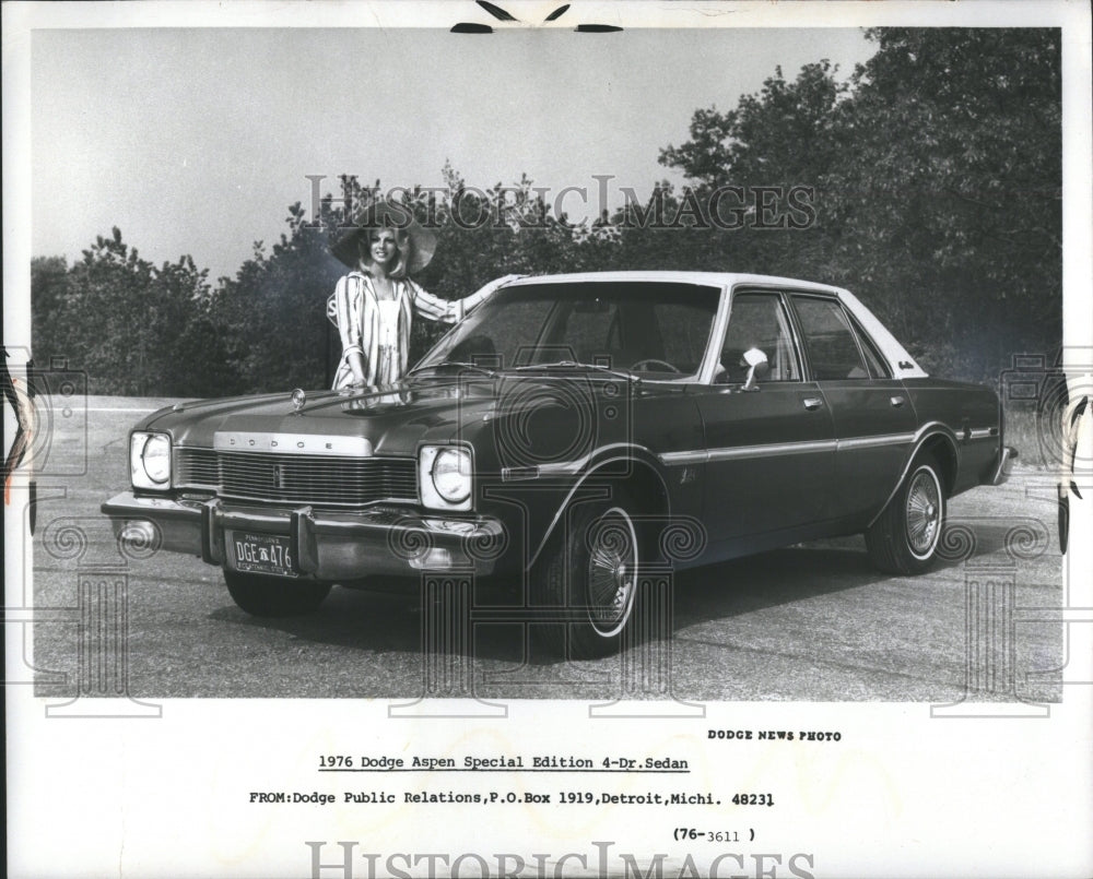 1976 Press Photo Dodge Aspen Special Edition 4dr Sedan